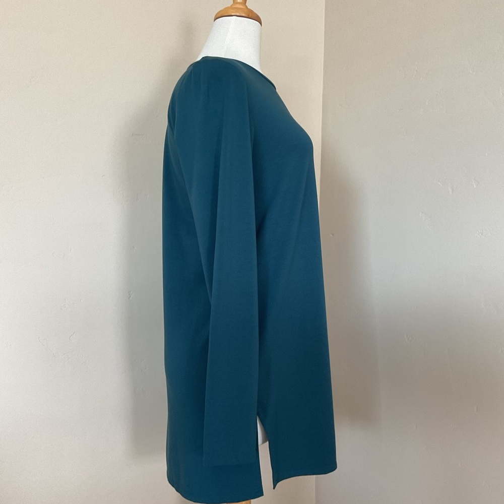 Eileen Fisher Tunic Top Long Sleeve Blue Green Size S - Picture 2 of 9